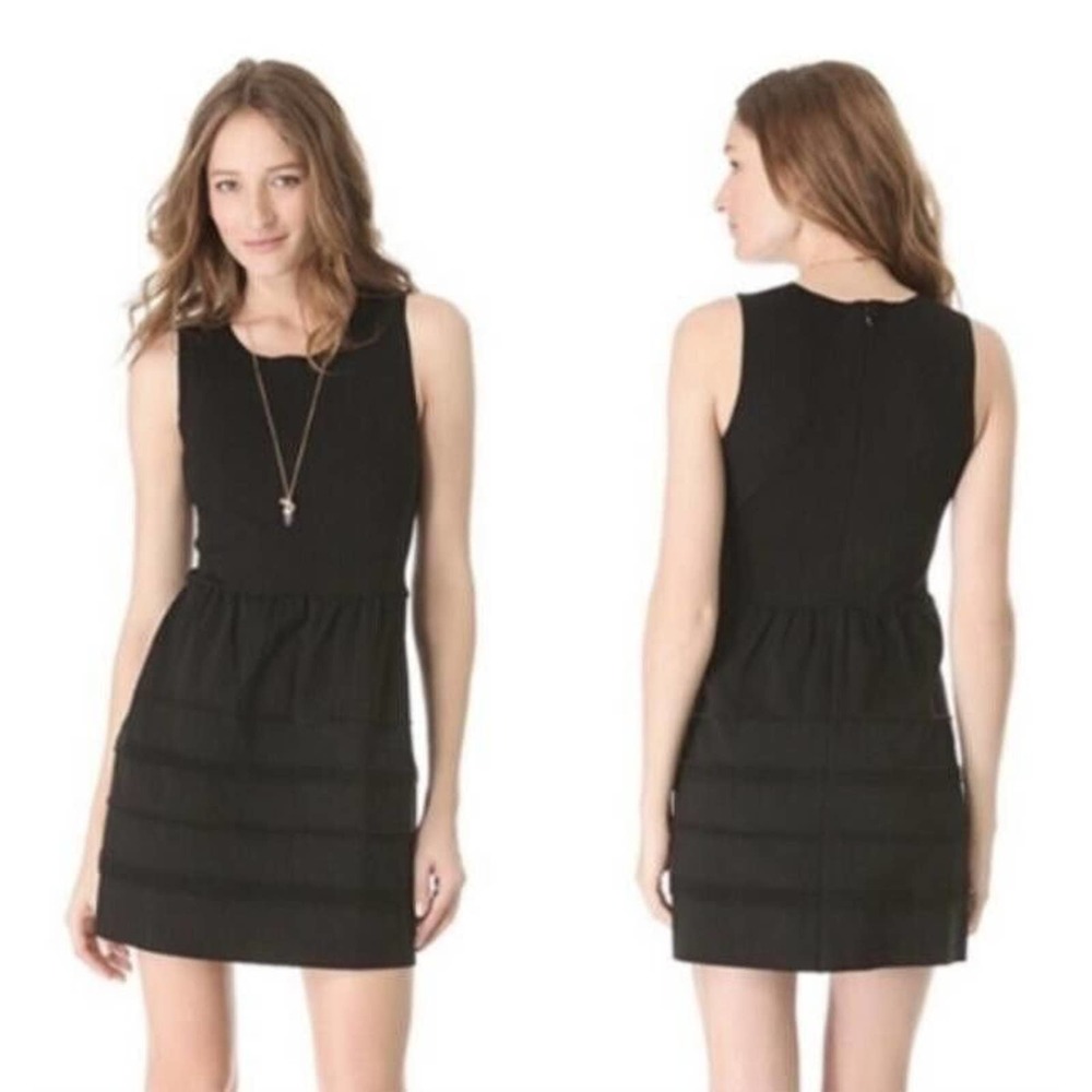 Madewell Black Raw Hem Sheath Dress Little Black Size XS Fit Flare